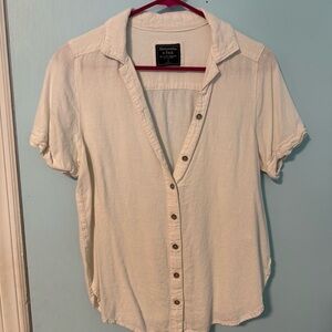 Abercrombie & Fitch Women’s White Button-Up Shirt - S